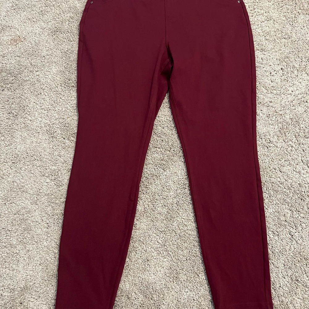 HUE Women's Wine Red Full-Length Leggings